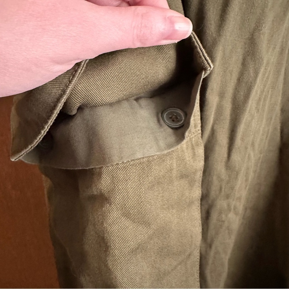 Aritzia TNA Fatigue Olive Green High Rise Cargo Pant Black Belted Size 2XL NWT - Picture 9 of 16